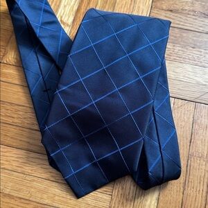Express Navy and Black Checkered Tie